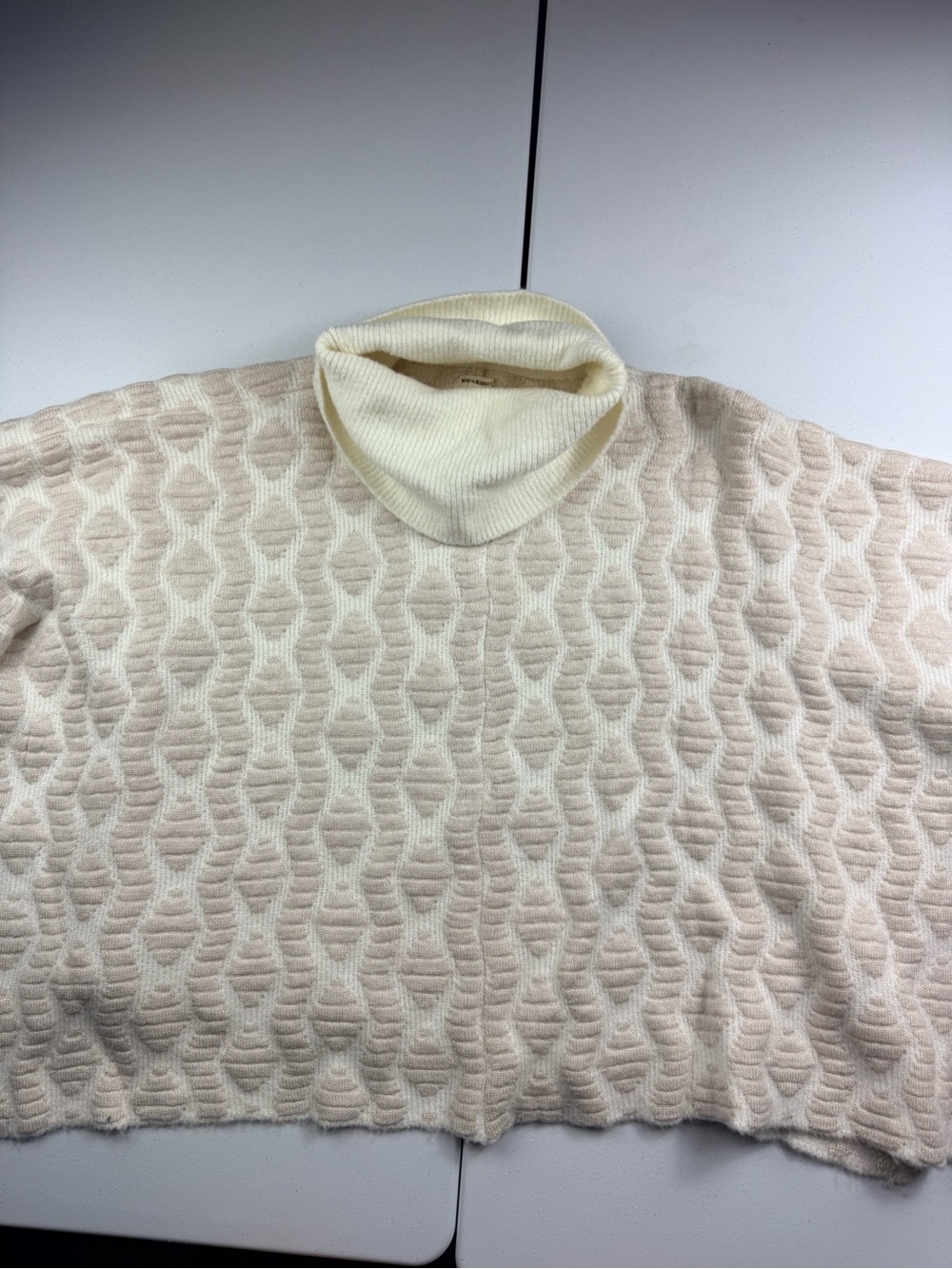 World Market Ivory Textured Turtleneck Sweater